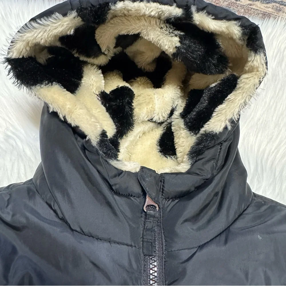 Madden Girl reversible puffer jacket black heart girls 7/8